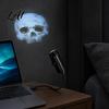 Warm Light Projector Lamp Halloween Scene Light Swappable Slide Night for Car USB Powered Interior Ambient Bedroom Party Festive Atmosphere