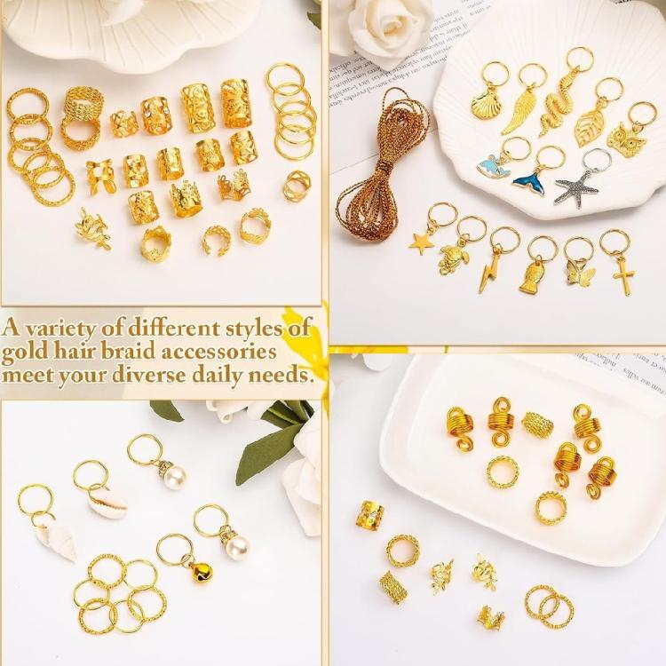 285PCS/Lot Metal Hair Rings Hollow Out Jewelry DIY Accessories For Creative Hair Braiding