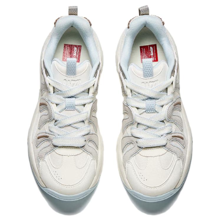 Anta Milkshake 2 Comfortable Versatile Wear-Resistant Height-Increasing Low-Top Casual Shoes Women sneaker White Gray 122548881-3