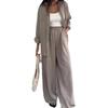 European & American Women's Solid Color Two-Piece Set: Spring/Summer 2025 - Loose Top & Casual Wide-Leg Pants
