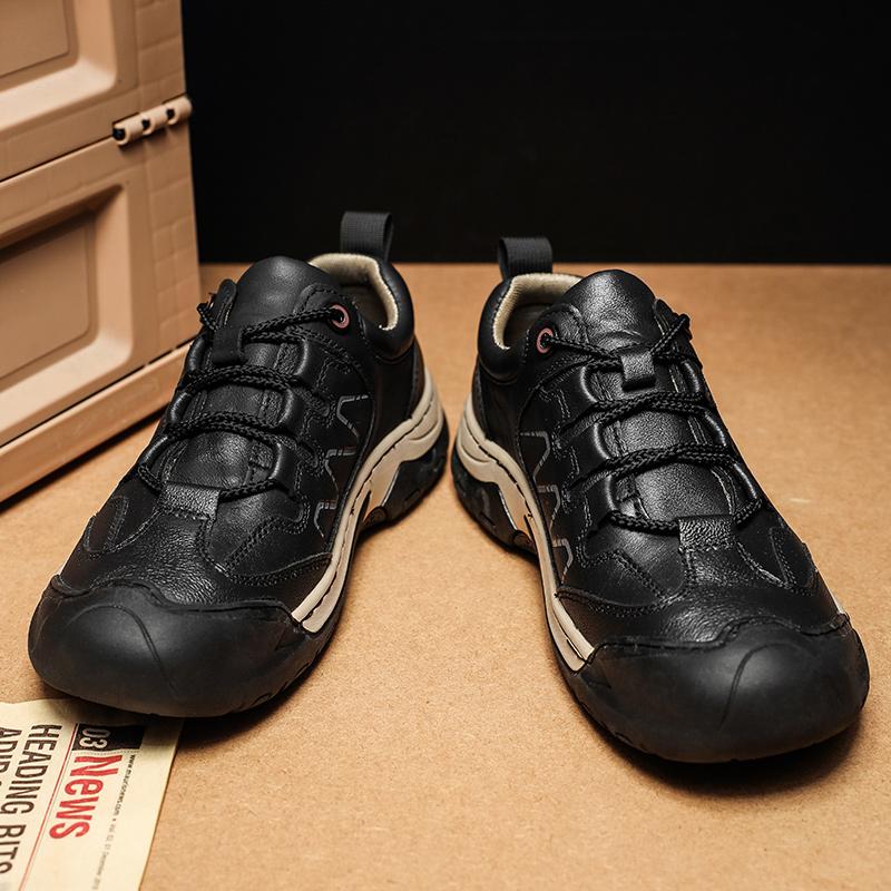 Classic Men Hiking Shoes Genuine Leather Male Casual Shoes Oxford Shoes Business Formal Men's Treking Footwear Outdoor Sneakers