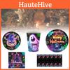 Halloween Glow In The Dark Disposable Tableware Set For 12 With Plates Cups Napkins And Tablecloth