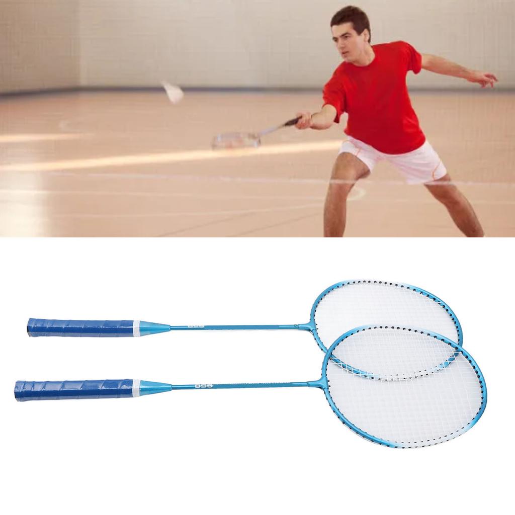Badminton Set Iron Alloy Incrsed Ar Shock Absorption Lightweight Badminton Racket Set for Beginner Children Adults