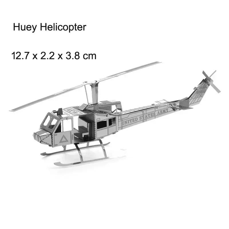 3D Metal Puzzles Military J-20 J-10B SU-34 KA-50 Fighter UFO RAH-66 Helicopter DIY Assembly Handmade Assemble Scale Model Jigsaw Puzzles