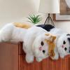 Simulated Cat Decoration Faux Fur Kitty Plush Toy Furry Cat Ornament Stuffed Doll for Home TV Stand Cabinet Shelf Edge Decor