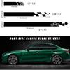 Augeny 6PCS Car Hood & Side Stripe Decals, Modified Auto Rearview Mirror Decal, Universal Graphic Stripe Decor For Car Skirt Roof Bumper (Style1,