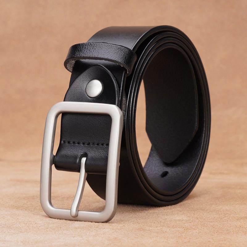 Womens Genuine Leather Belt With Pin Buckle Wide Slim Fit Jeans Casual Office Style Black Coffee Brown