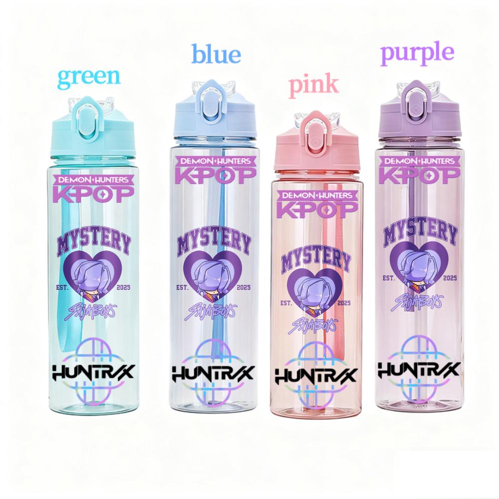 Demon Hunters Fashion Cups Girls High Quality Water Bottle Sport Leak Proof Plastic Cute Cup Students Gifts KPOP for Kid Friendly Entertaining Fun