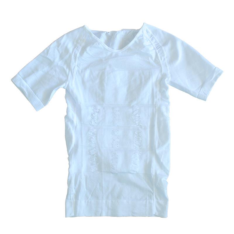 

Men s Slimming Waist Cincher Top - Abdomen Control Shaper with Short Sleeves, 140D Material M