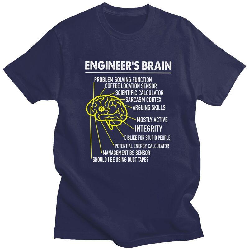 Custom Engineers Brain Engineering Tshirts for Men Short Sleeves T Shirt Cool Tshirts Loose Fit Pure Cotton Tees Gift