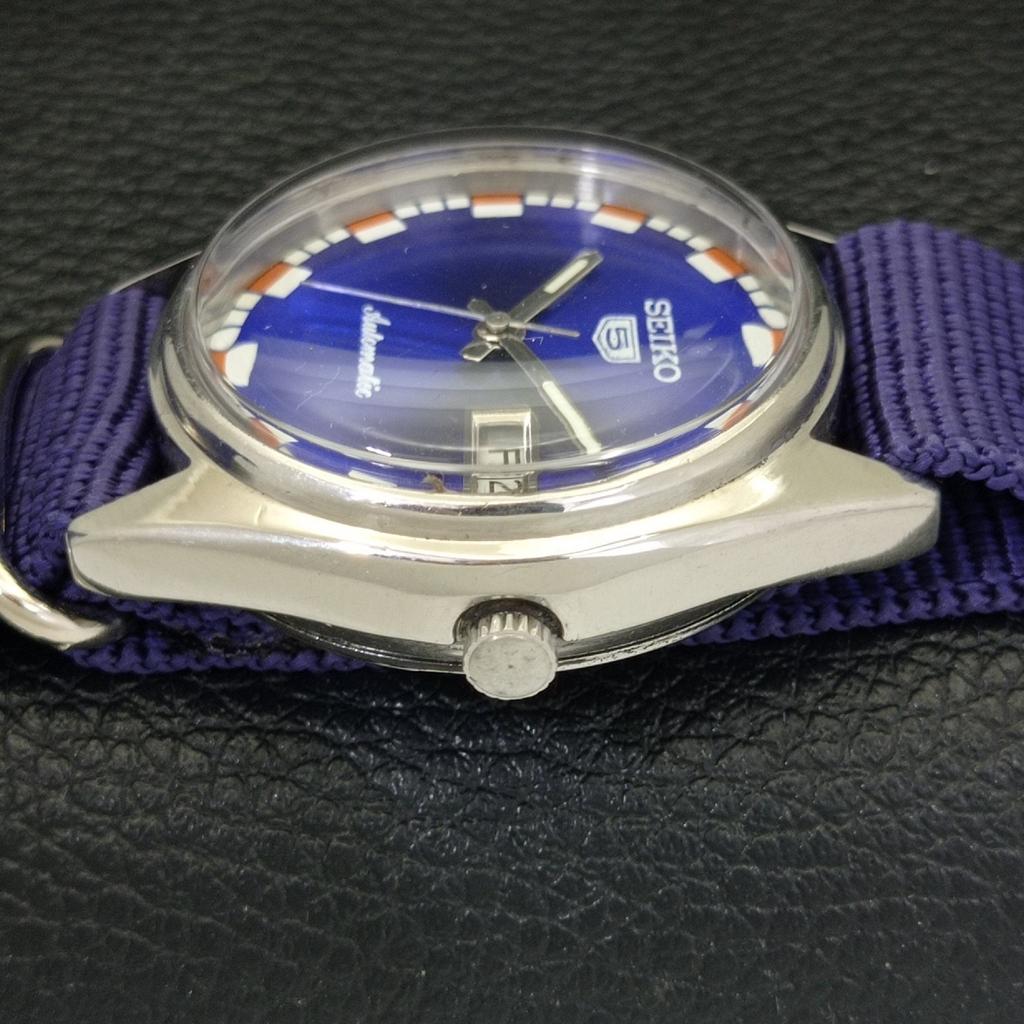 SEIKO 5 AUTOMATIC VINTAGE 6309A JAPAN MENS BLUE COLOR DIAL WATCH a701240-5 R206a-a701240