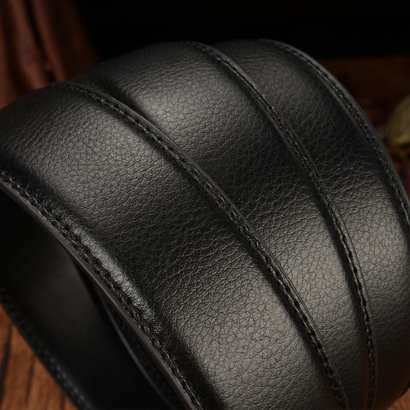 Genuine Leather Belt Body Men'S Belt Headless Belt Belt Strip Cowhide No Button Head Does Not Take The Lead Automatic Buckle