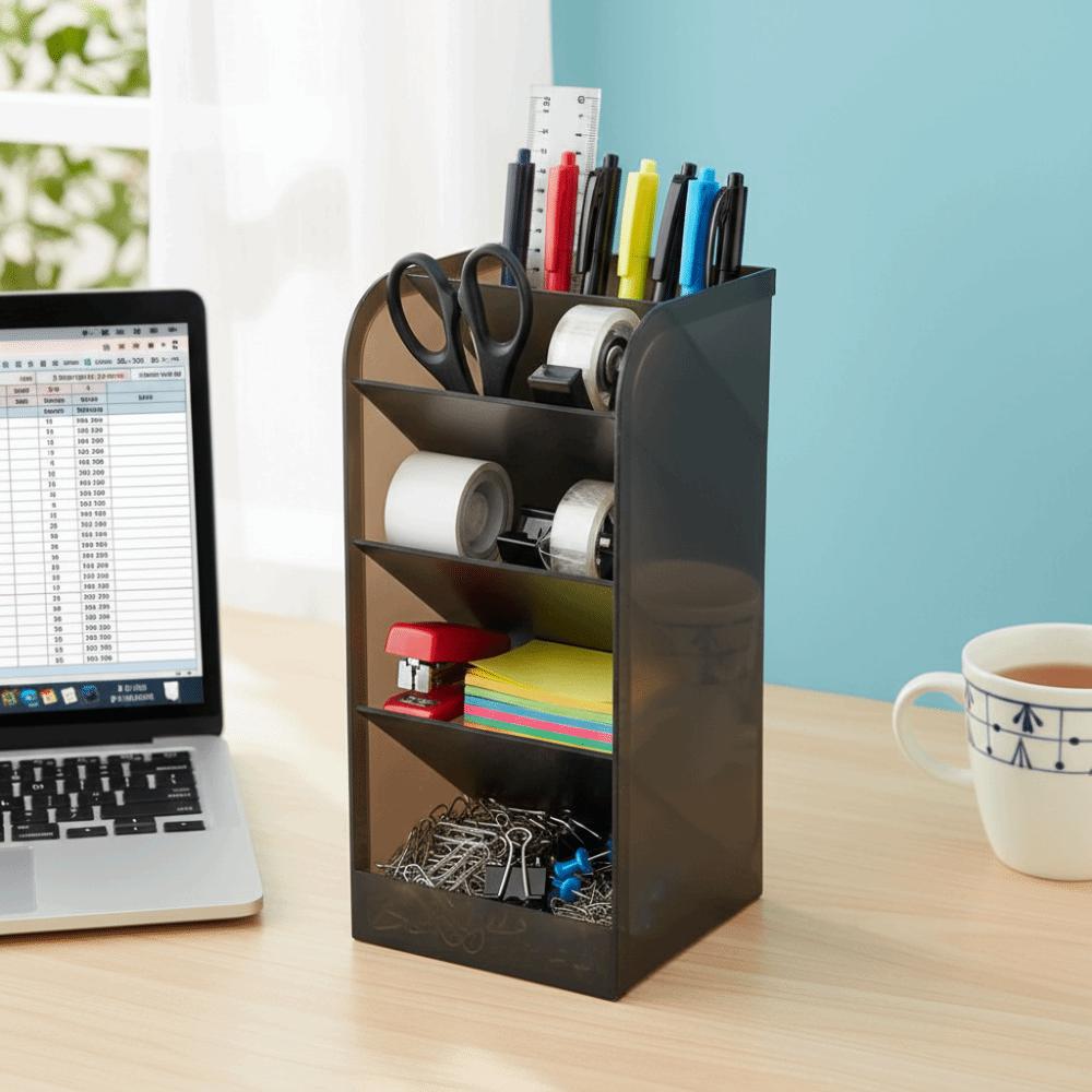 Oblique Insertion Type Large Capacity Pen Container Desktop Organizer  Stationery Display