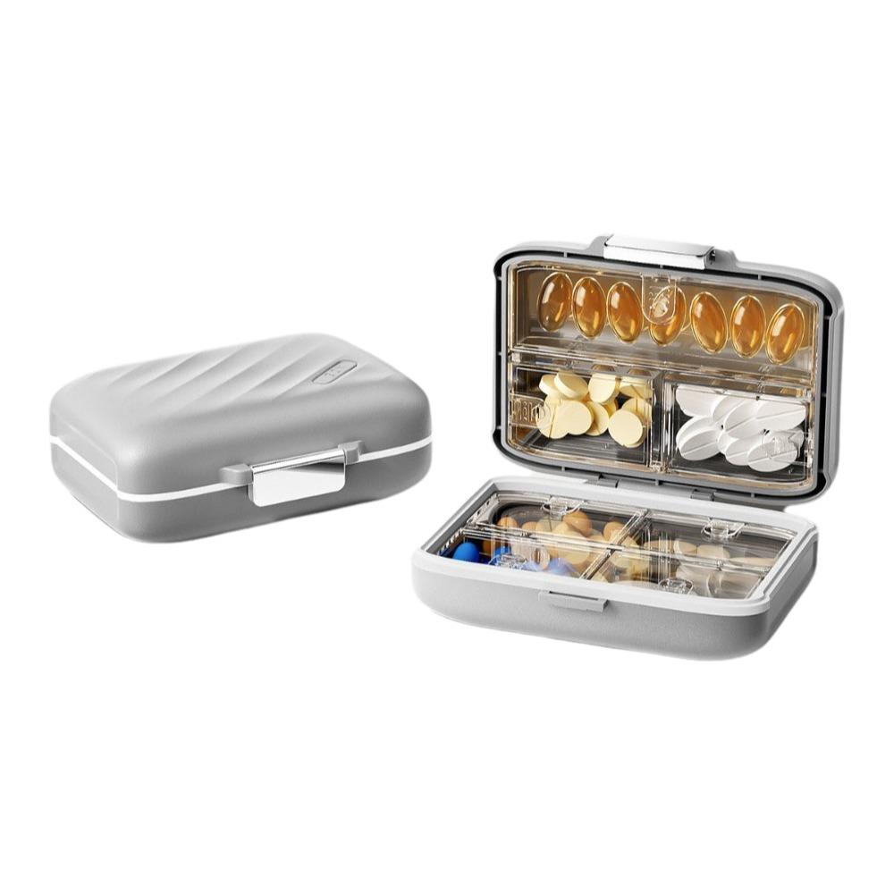 Weekly Pill Organizer Portable Pill Storage Case Week Long Drug Divider Case  Weekly Storage серый