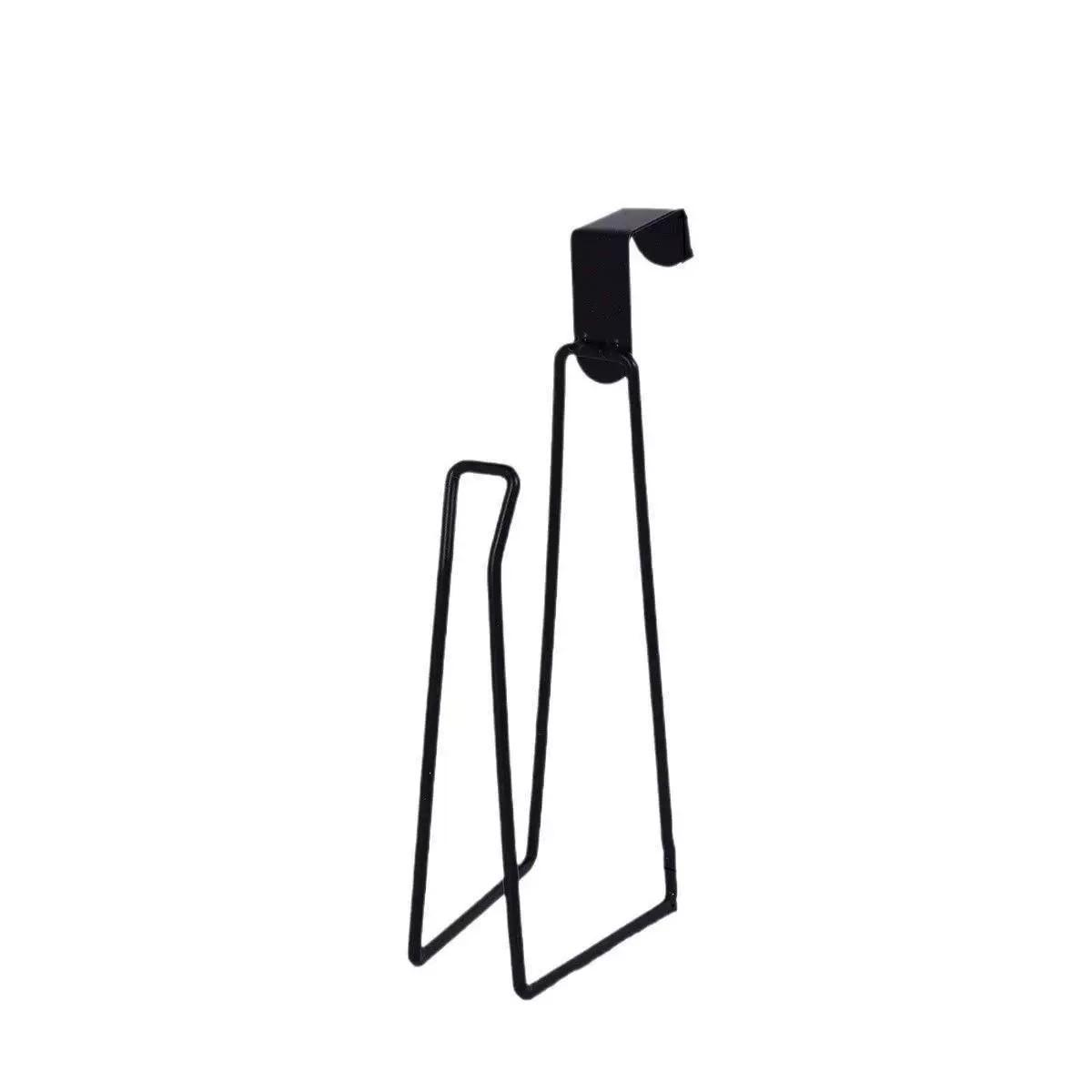 

Waterproof Toilet Paper Holder: Punch-Free, Rustproof, Thickened Design for Bathroom or Door Panel Installation. чёрный