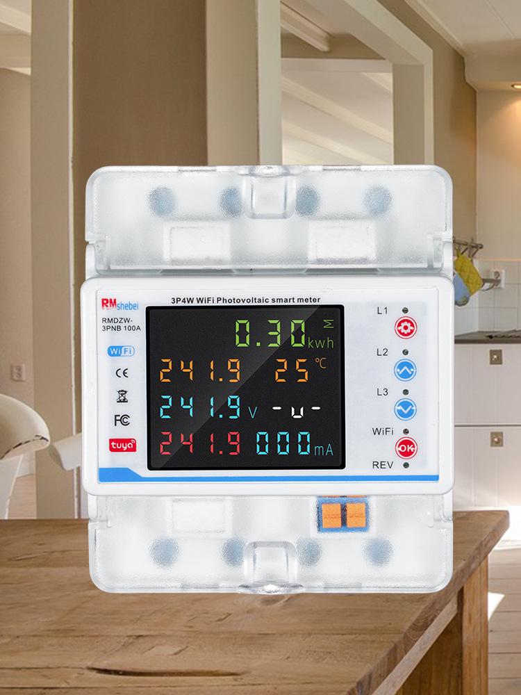 Graffiti WiFi Smart 3-Phase 4P Circuit Breaker with Color Screen and Remote Control (No Leakage Protection)