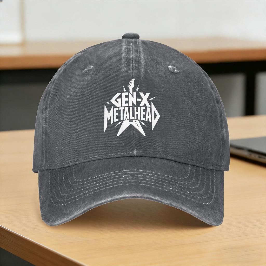Gen X Metalhead 80S Heavy Metal Music Casual Baseball Cap Summer Trucker Hat Tennis Skate Hip Hop Hats Baseball Caps