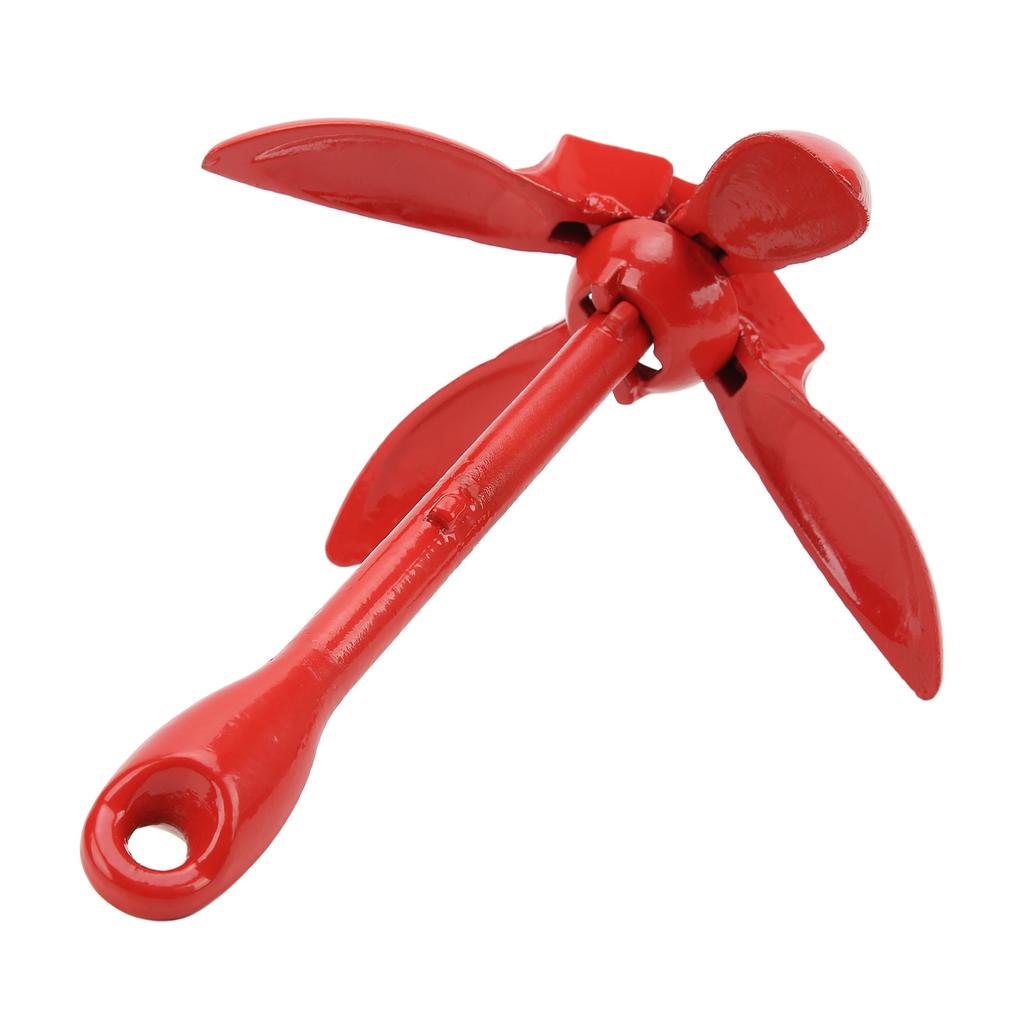 3.5LB Marine Folding Anchor Carbon Steel 4‑Claw for Watercraft Inflatable Boat KayakRed