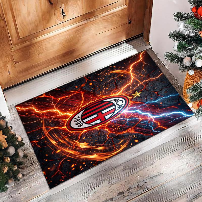 AC Milan Printed Flannel Area Rug Non Slip Soft Polyester Floor Carpet Indoor Decor Mat for Bedroom Living Room Sofa Game Room Home Decoration