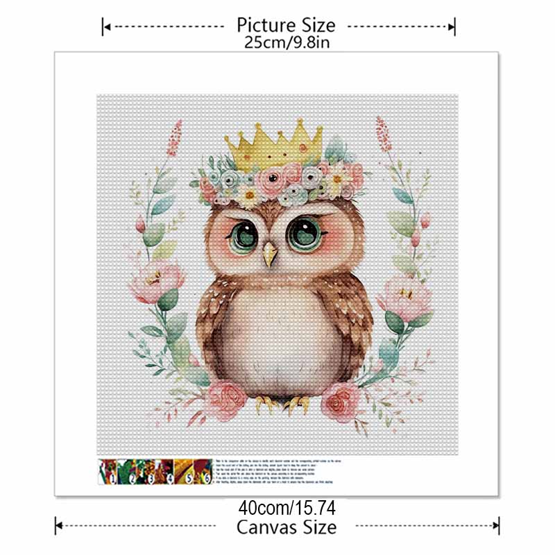 New Arrival 5D DIY Full Circle Diamond Painting "Painted Owl" Embroidery Cross Stitch Home Decor Gift