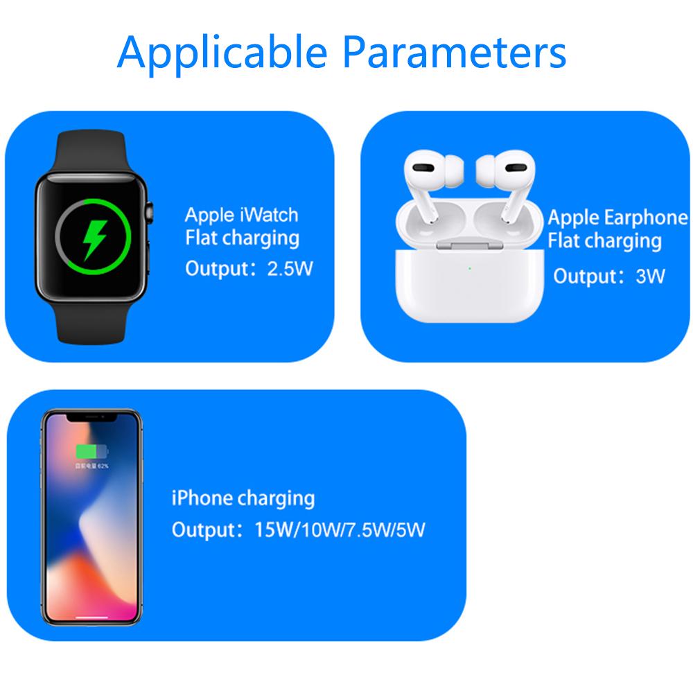3 in 1 Kabellose Ladestation für iPhone 11/12/13/14/Pro/Max/XR/X/8, iWatch