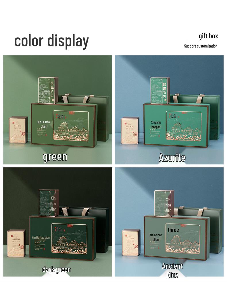 Premium Green Tea Gift Box: Xinyang Maojian, Pre-Qingming Longjing, Biluochun Packaging