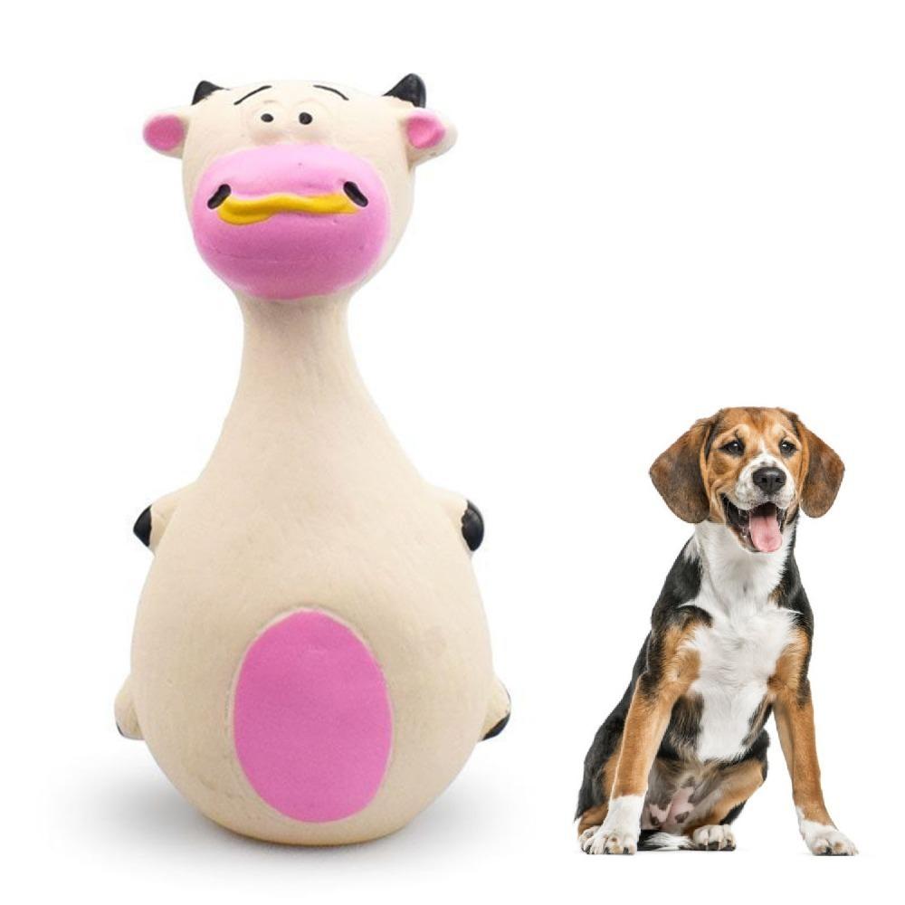 

Bite Tough Squeaky Chew Toy Natural Latex Puppy Molar Toy Latex Dog Toy Outdoor Play Time коричневый