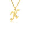Women Stainless Steel 18K Gold Plated Letter Name Pendant Collarbone Chain