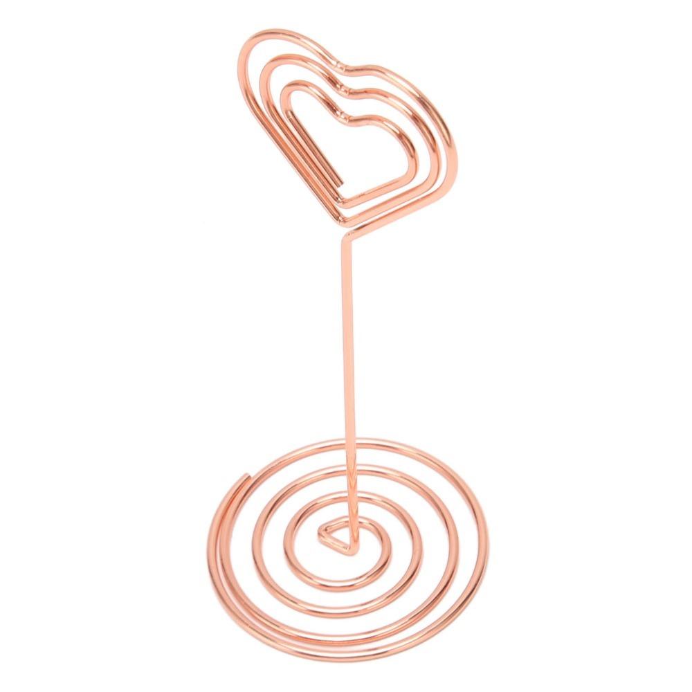 10Pcs Heart Shape Place Card Holder Gold /Rose Gold Name Card Holder Wedding Party