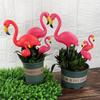 Mini Rosa Rot Klein Plastik Flamingo Hofdekoration Vogel Rasen Gartenpfahl Statue Figuren Ornament Blumentopf Pflanzgefäß