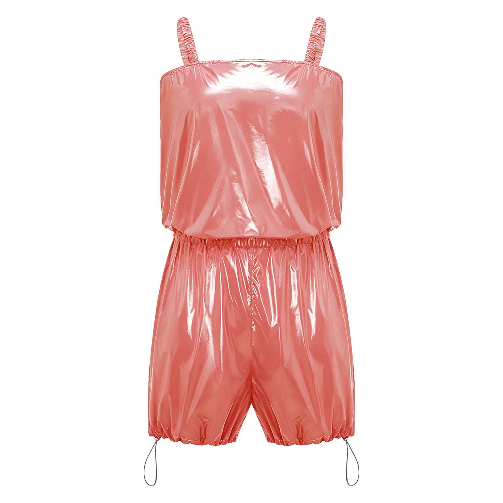 Herren Adaptive Einteiler Body Wasserdichte Windelüberhose Träger Kordelzug Beine Elastische Träger Bund Strampler L rosa