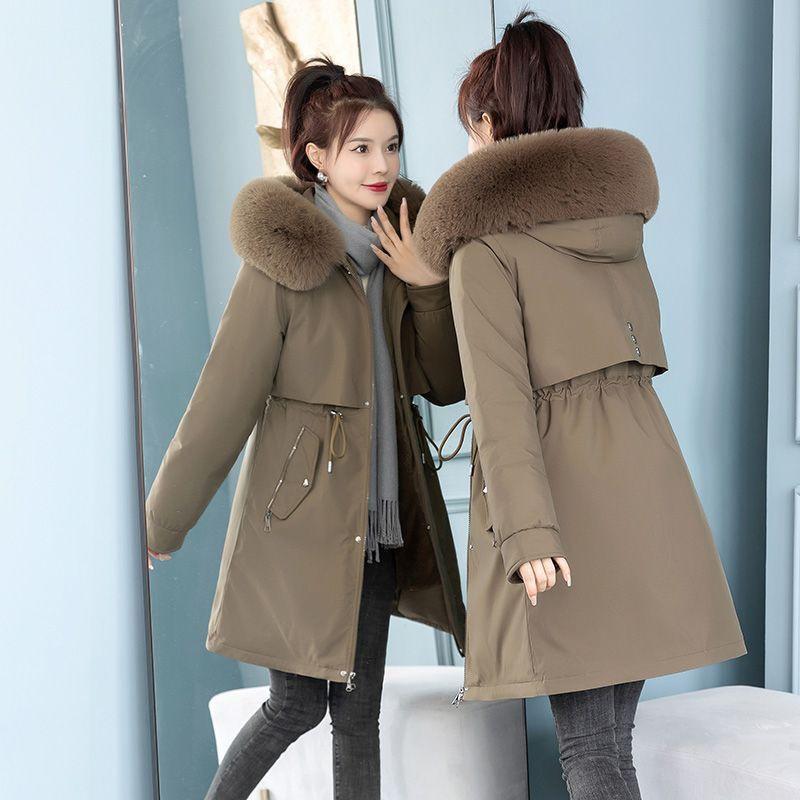 Parker Women's New Velvet Thickened Cotton-padded Jacket Winter Korean Style Small Man Cotton-padded Jacket