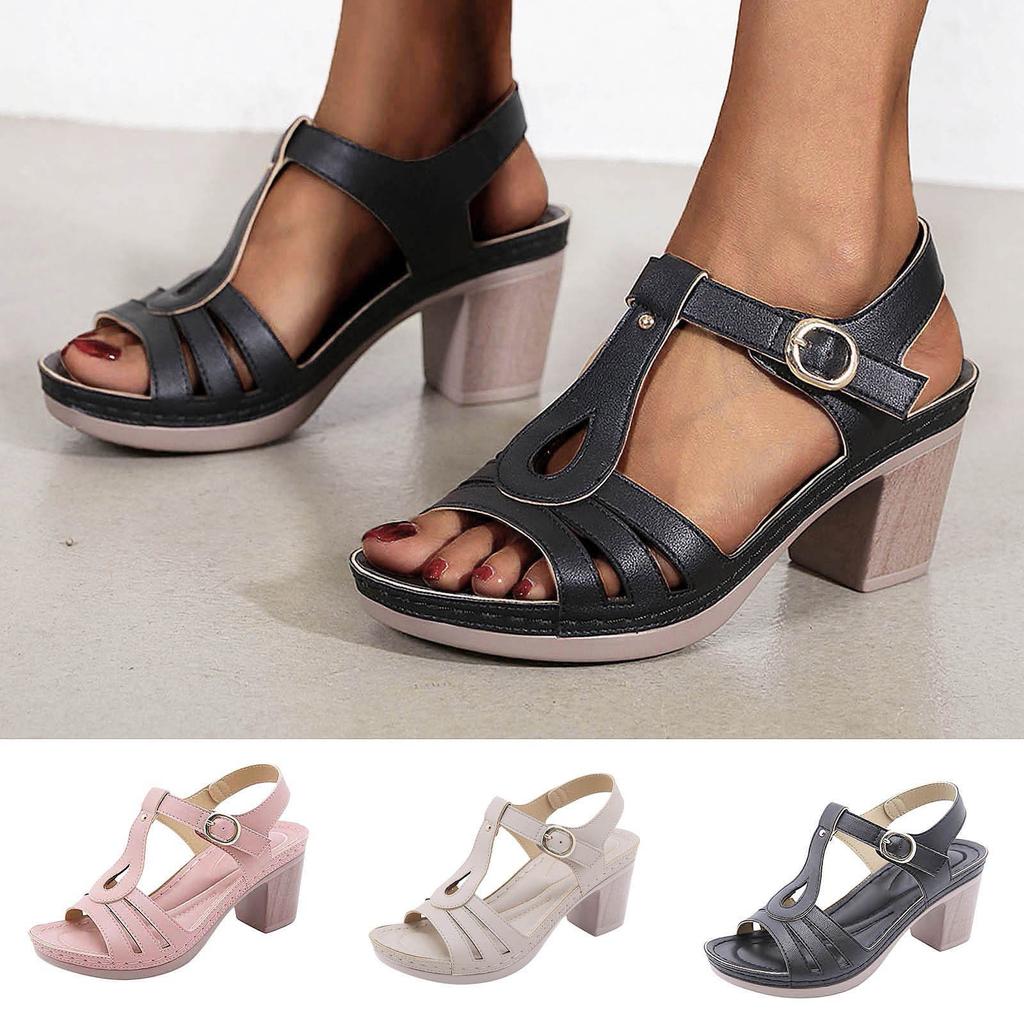 Mote Dames Fritidssko Pustende Høye Hæler Utendørs Fritidssandaler