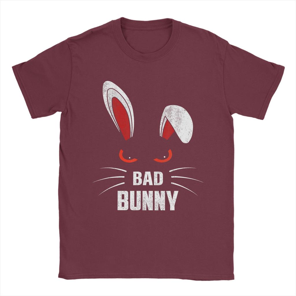 Bad Bunny Scary Rabbit Cool Animal Lover T Shirt Mens 100 Cotton Vintage TShirt Crewneck Tees Short Sleeve Clothes Graphic
