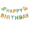 Dinosaurier Happy Birthday Papierbanner Dinosaurier Geburtstagsfeier Dekorationen für Jungen Kinder Dino Themenparty Girlande Flagge Zubehör
