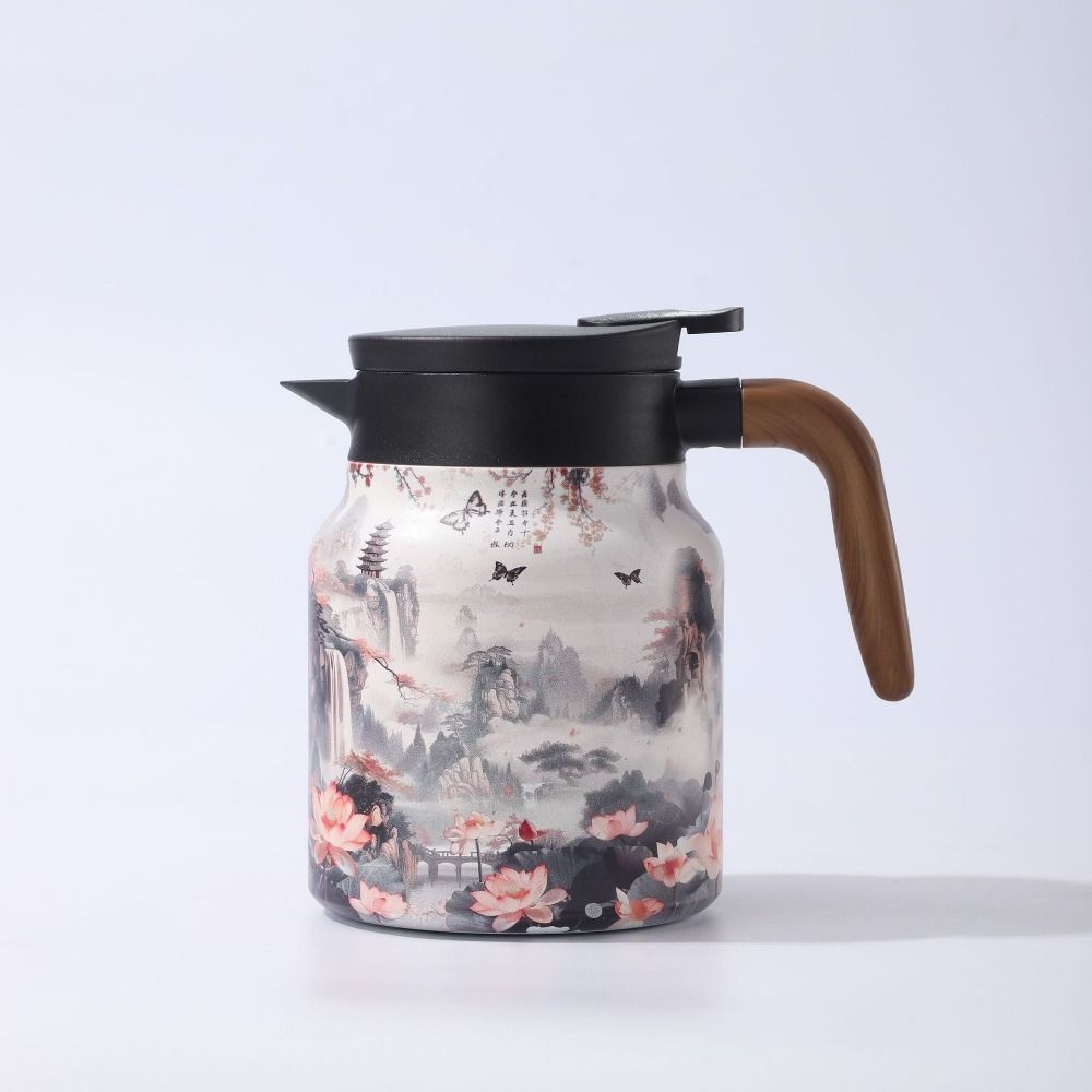 Stainless Steel Vintage Floral Tea Thermos Drip-Proof Mini Hot Tea Pot Stewed Tea Maker  Kitchen