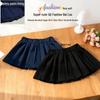 2025 Spring/Autumn French Style Baby Girl Pleated Skirt - Cute, Sweet, Academy Style, Solid Color Short Skirt.
