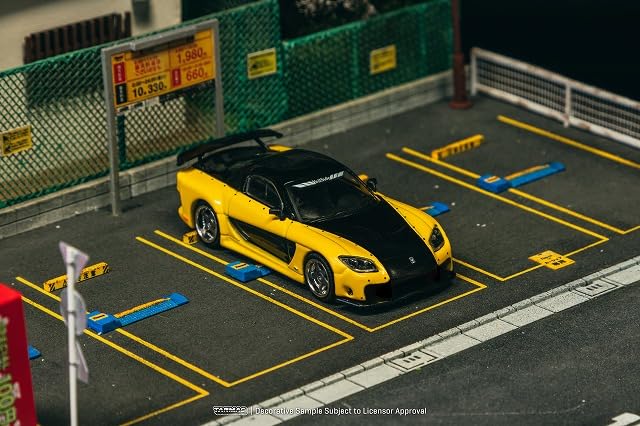 TARMACWORKS Mazda VeilSide Fortune7 Finished Product 1/64 RX-7 Yellow/Black T64G-075-YE