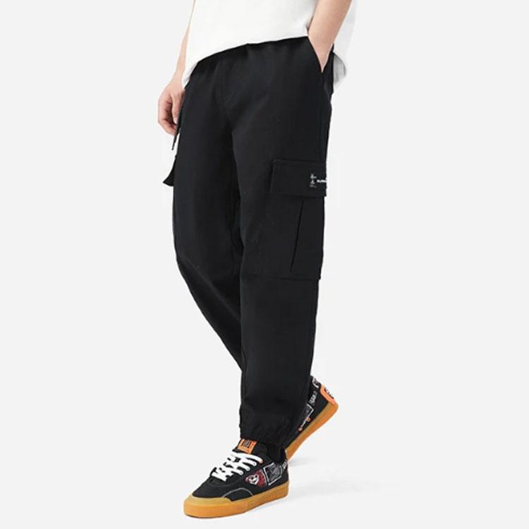 Li Ning Loose Fit Cuffed Knit Sports Pants Men Bottoms Black AKXS085-2