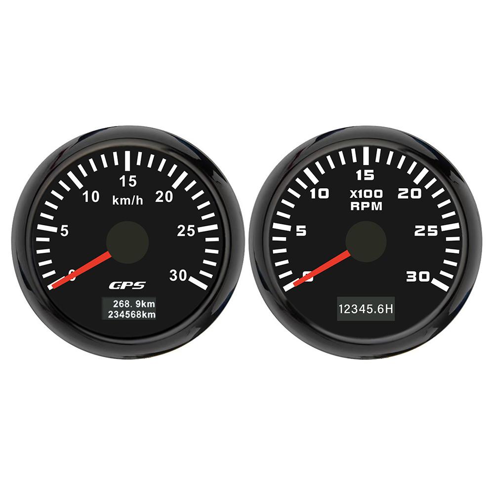 ELING 52mm 2 Gauge Set GPS Speedometer 30 60 80 120 200 Km/h 3K 4K 6K 8K RPM Tachometer with Backlight for Car Boat Truck