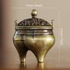 Mini Tripod Incense Burner Antique Style Brass Finger Tip Small Censer for Home Decor Meditation Zen Desk Altar