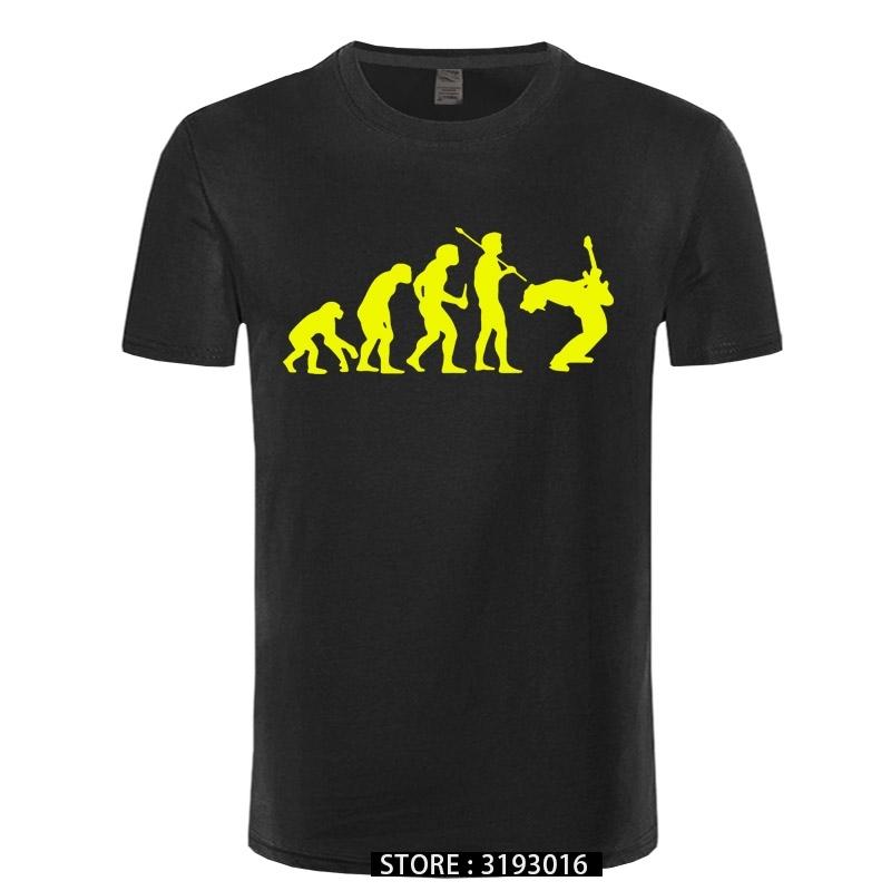 Funny Guitarist T Shirt Evolution Of a Guitarist Music Rock Guitar Musician Band Metal Mens Tshirt 31 Colors Unisex Cool Tees