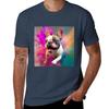 Cute French Bulldog Portrait T-shirt Cotton Tshirt 100% Anime Tshirt Man T Shirt Cotton High Quality T-shirt