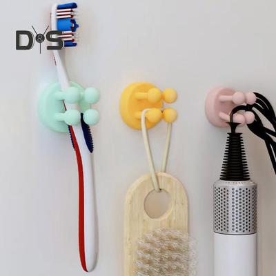 6 Stück selbstklebende Aufbewahrungshaken für Rasierapparate in der Dusche, einfach zu installierende Wandhaken für das Badezimmer, Zahnbürstenaufhänger