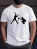 Baseball Hitter And Catcher Print Unisex Short Sleeve Tshirt Game Athlete Silhouette O Neck Tee Sport Fan Casual Male Fashion Tops
