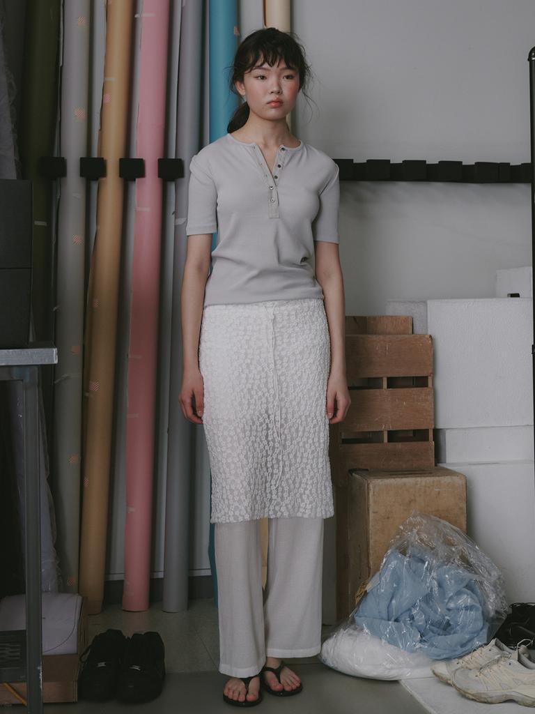 PLATDUJOUR Lace Skirt (Ivory)
