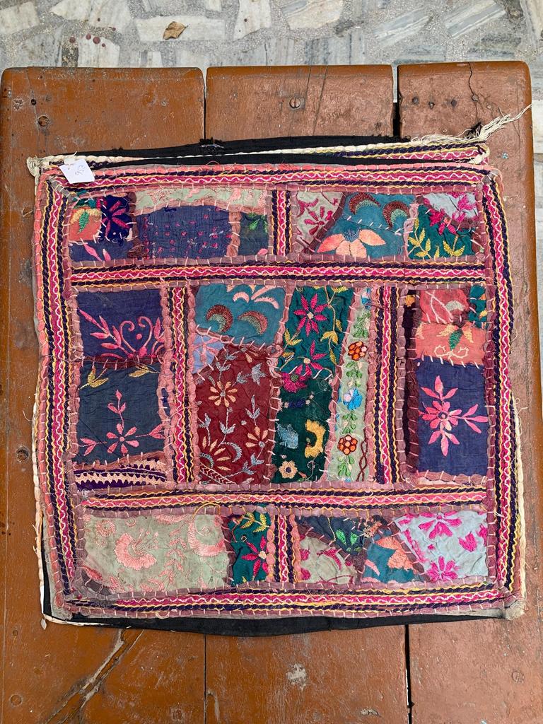 Hand Embroidered Cotton Pillow Cover: Bohemian Decorative Cushion