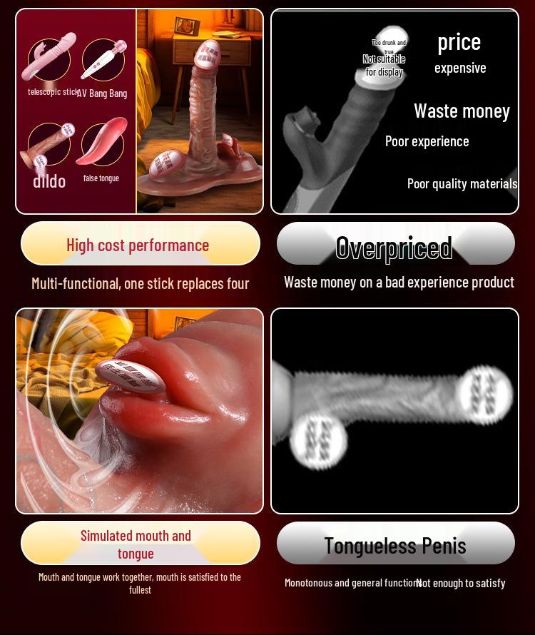 Long Love Realistic Silicone Dildo: Double Vibration, Automatic Thrusting & Withdrawal, Soft Flesh Feel Adult Sex Toy