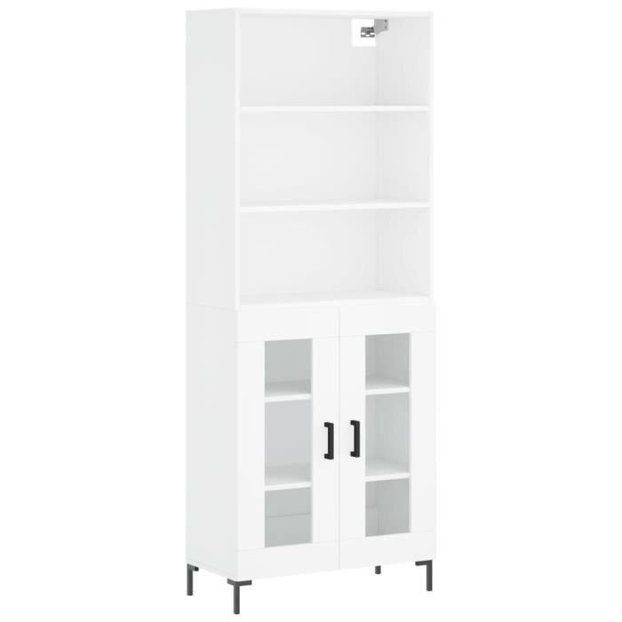 VidaXL Buffet haut Blanc 69,5x34x180 cm Bois d'ingénierie 3189317