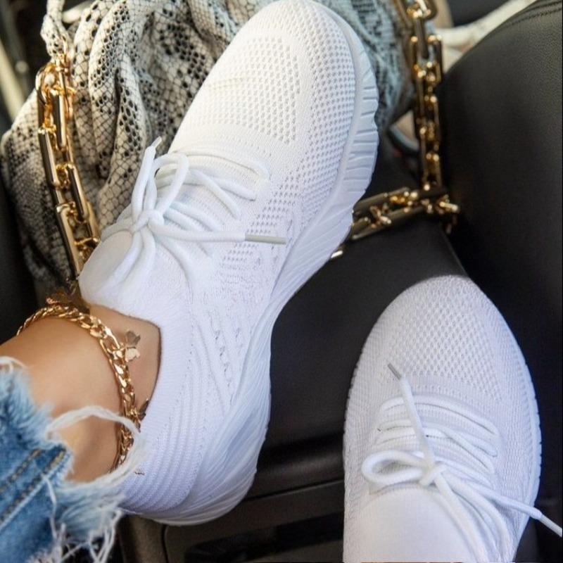 New Large-sized Sports Shoes for Women, New Thick-soled Front Lace-up Dad Shoes